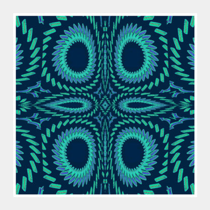 Square Art Prints, Blue Fireworks Square Art Prints