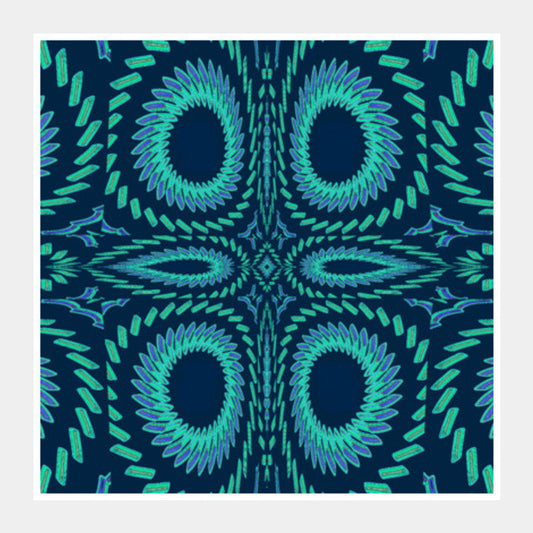 Square Art Prints, Blue Fireworks Square Art Prints