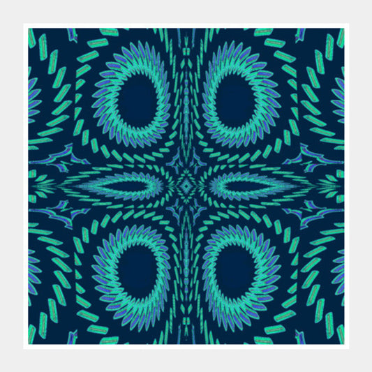 Square Art Prints, Blue Fireworks Square Art Prints