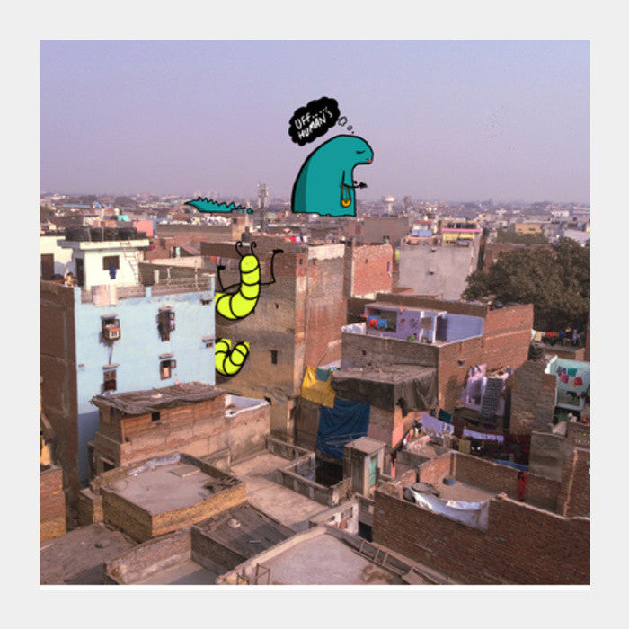 Monsters of Delhi - Stalker and a Hottee Square Art Prints