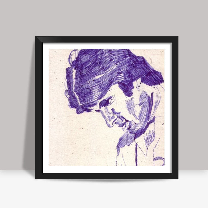 Bollywood superstar Amitabh Bachchan in a thoughtful expression Square Art Prints