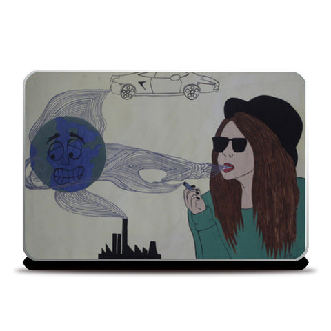 The Smoking Girl Laptop Skins