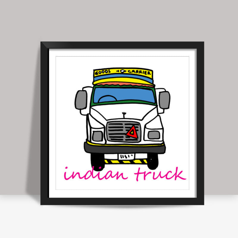 indian truck Square Art Prints