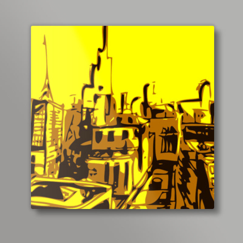 City Scape Square Art Prints