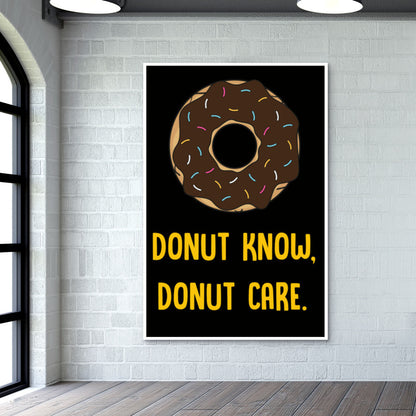 DONUT KNOW DONUT CARE Wall Art