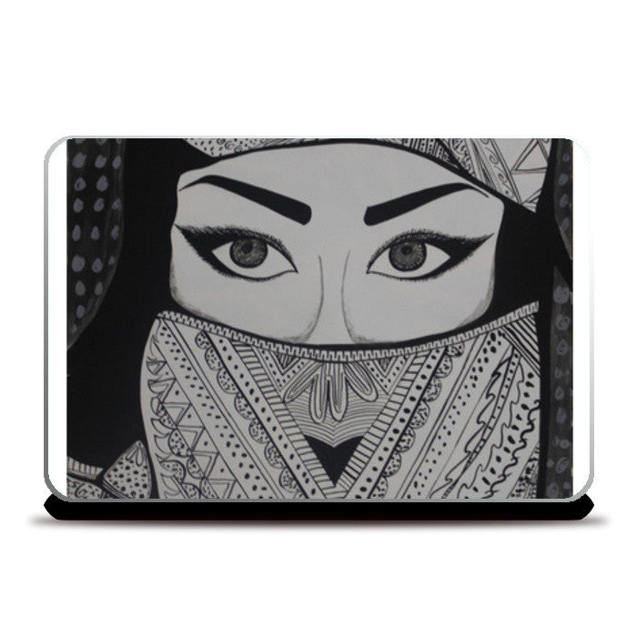 The Girl in Veil Laptop Skins