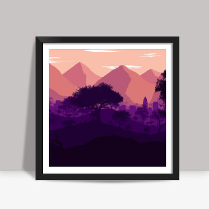 LAVENDER LANDSCAPE Square Art Prints