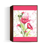 Pretty Pink Poppies Watercolor Floral Modern Art Illustration Wall Art