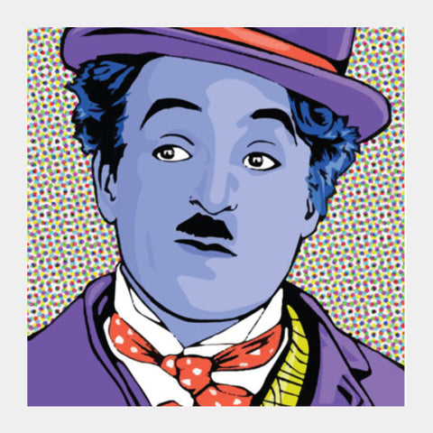 Square Art Prints, Charlie Chaplin Minimal Design Square Art Prints