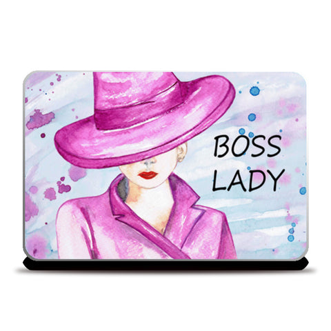 Boss Lady Silhouette Watercolor Fashion Woman Design Laptop Skins