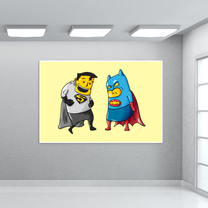 Batman Superman Costume Mix Wall Art