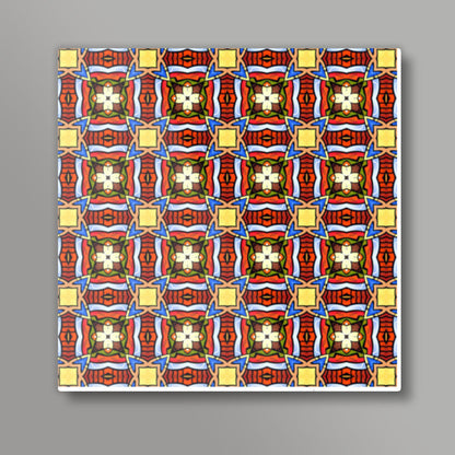 Tribal Geometric Decorative Ethnic Mosaic Background Square Art Prints