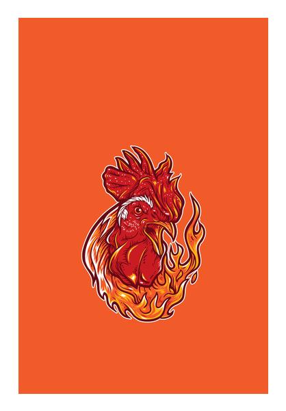 Rooster On Fire Wall Art PosterGully Specials
