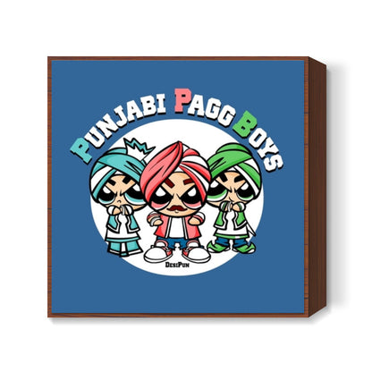 Punjabi Pagg Boys Square Art Prints