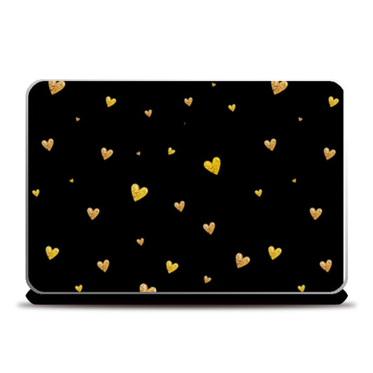 Golden Hear Pattern Laptop Skins