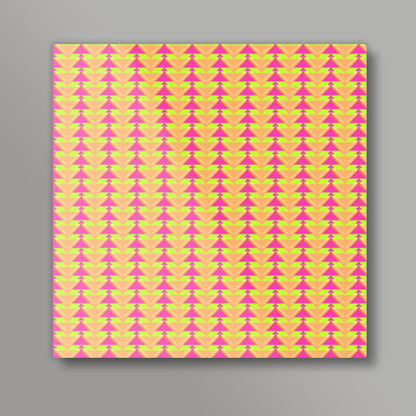 Trippy Triangles | Orange Pink Square Art Prints