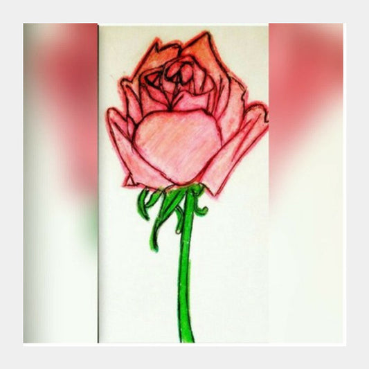 Square Art Prints, Rose flower Square Art Prints