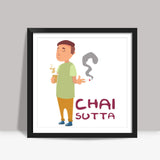 Chai Sutta White Square Art Prints