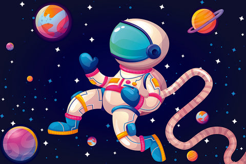 Astronaut Colorful Galaxy Artwork