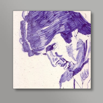 Bollywood superstar Amitabh Bachchan in a thoughtful expression Square Art Prints