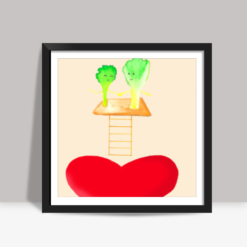 Valentine Special- Lettuce Love Square Art Prints