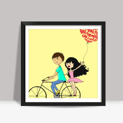 Best Friend Couple Square Art Prints