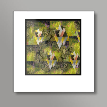 Abstract olive green wall art  Square Art Prints