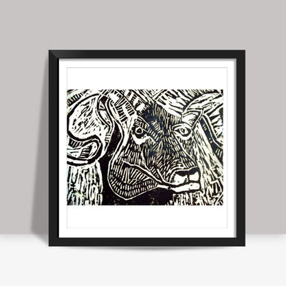 Lino Work- Ram Square Art Prints