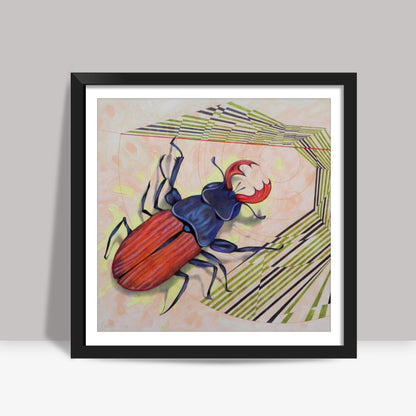 stag beetle Square Art Prints