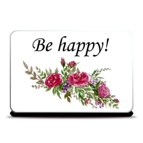 Be Happy Watercolor Bouquet  Laptop Skins
