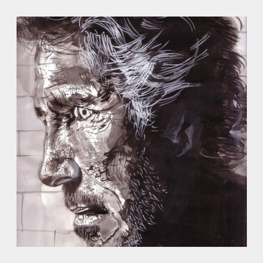 Music star Roger Waters of Pink Floyd fame is dedicated to music Square Art Prints