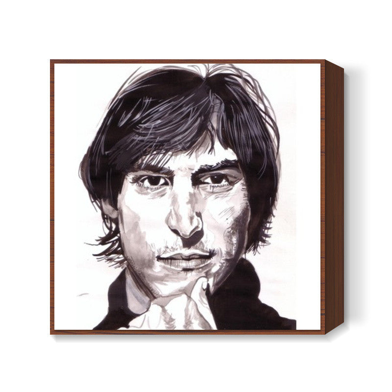 Visionary Steve Jobs inspires the world to follow the heart Square Art Prints