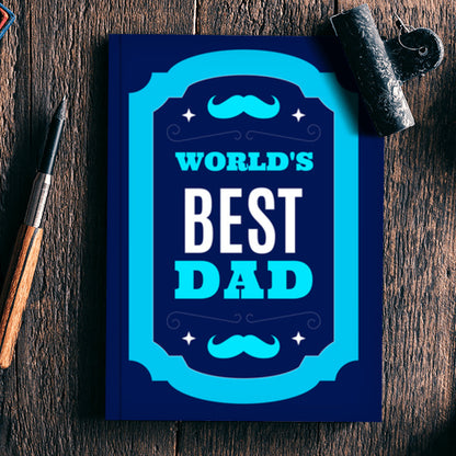 Dad We Love You Artwork Blue Abstract Shape With Mustache | #Fathers Day Special  Notebook