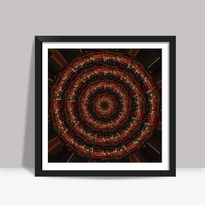 Abstract Futuristic Tunnel Fractal Art Background Square Art Prints
