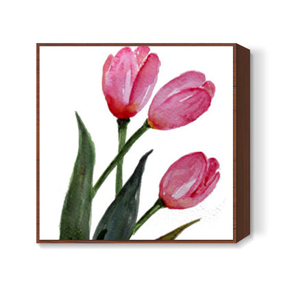 Pink Tulips Square Art Print