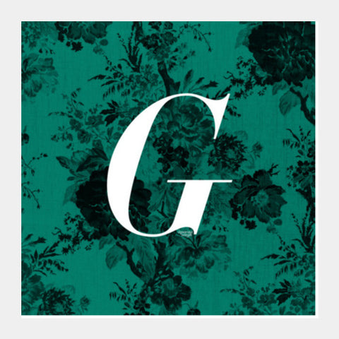 'G' Letter, Literary Print (Dark) Square Art Prints PosterGully Specials