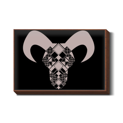 Capricorn symbol, Bull, Geometrical shapes, Black and white Wall Art Design Wall Art