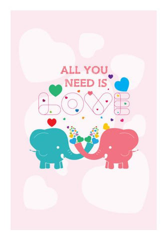 PosterGully Specials, All you need is love with elephant Wall Art