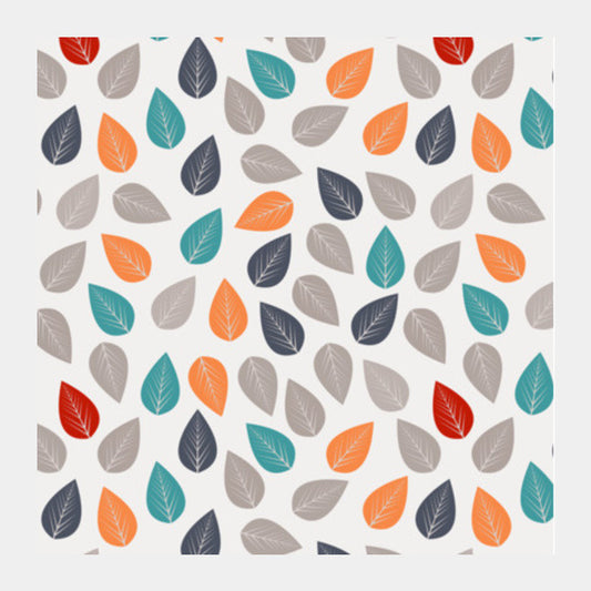 Seamless Pattern With Multicolored Leaf On Light Background Square Art Prints PosterGully Specials