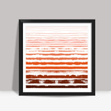 Uneven Orange Stripes Square Art Prints