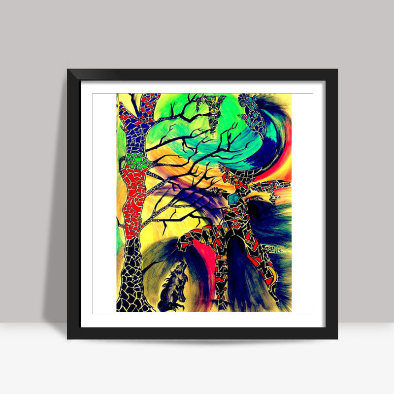 Wolf trickle Square Art Prints