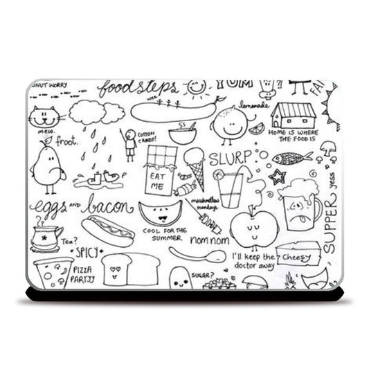 Love for Food Doodle laptop skin Laptop Skins