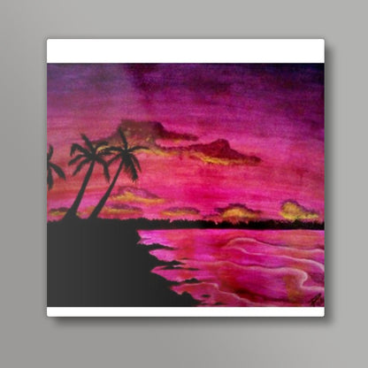 pink sky Square Art Prints