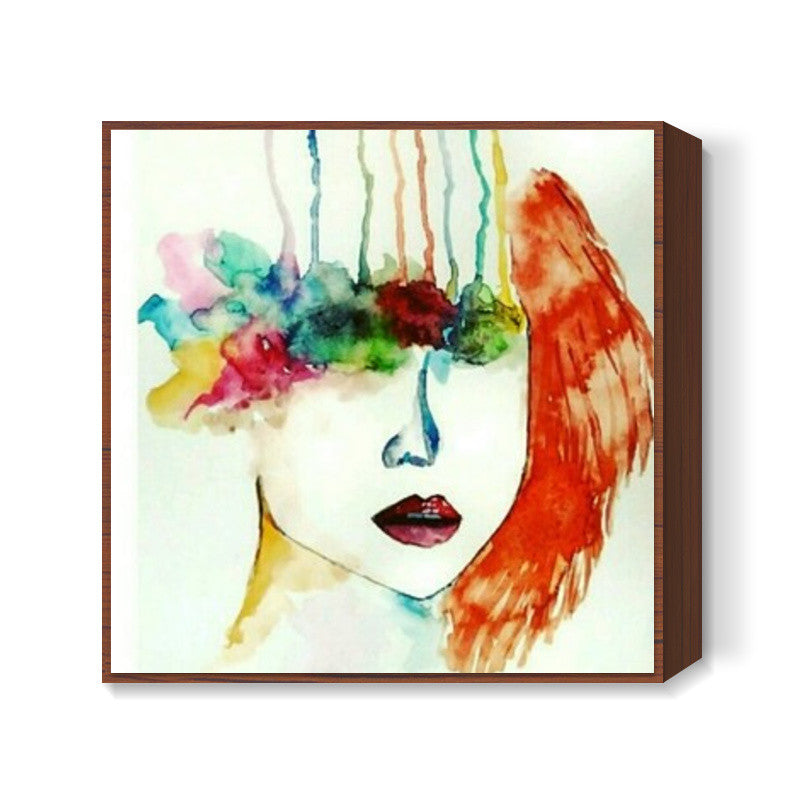 Abstract : only if we didnt have eyes there wouldnt be anyone to judge us  Square Art Prints