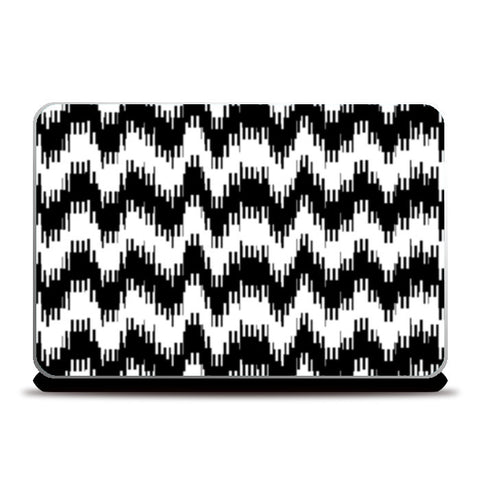 Modern Black And White Ikat Chevron Pattern  Laptop Skins