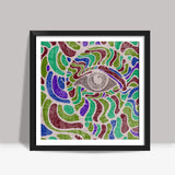 abstract eye colorful vector illustration Square Art Prints