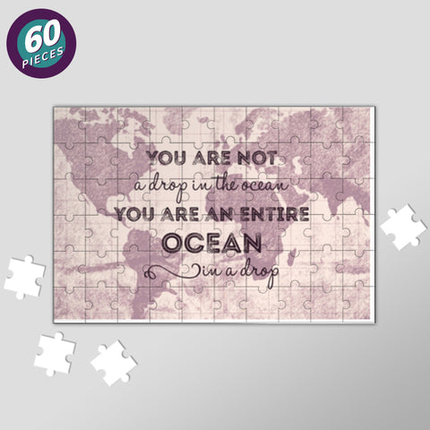 Motivational Quote World Map Jigsaw Puzzles