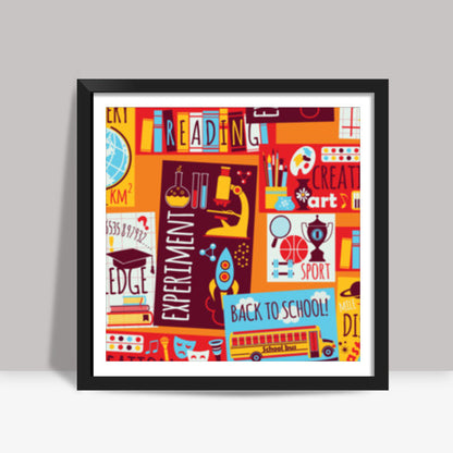 School Square Art Prints