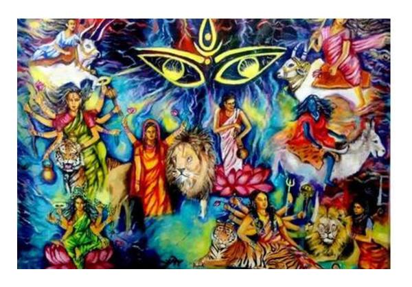 PosterGully Specials, navadurga Wall Art