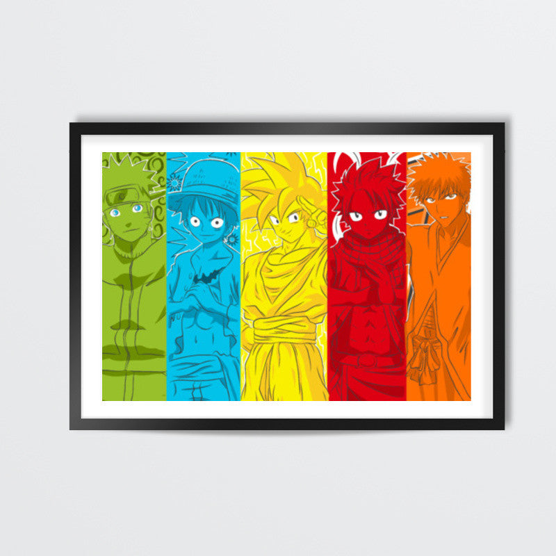 Naruto Luffy Goku Natsu Ichigo Wall Art | Md. Hafiz Shaikh